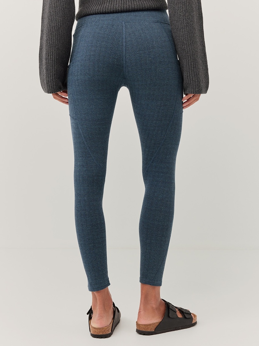 ‼️NWOT: Pact Organic Blue Textured Pocket Leggings - S - Picture 4 of 8